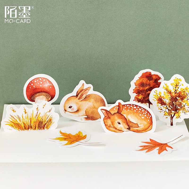Doraking Small Scrapbooks Laptop Stickers, Doraking 46PCS Boxed Cute Autumn Style Stickers for Laptop, Scrapbooking, Suitcase (Autumn Forest, 46PCS/Box) - Image 3